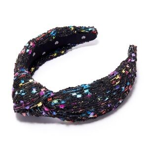 Lele Sadoughi Jet Shimmer Confetti Knotted Headband